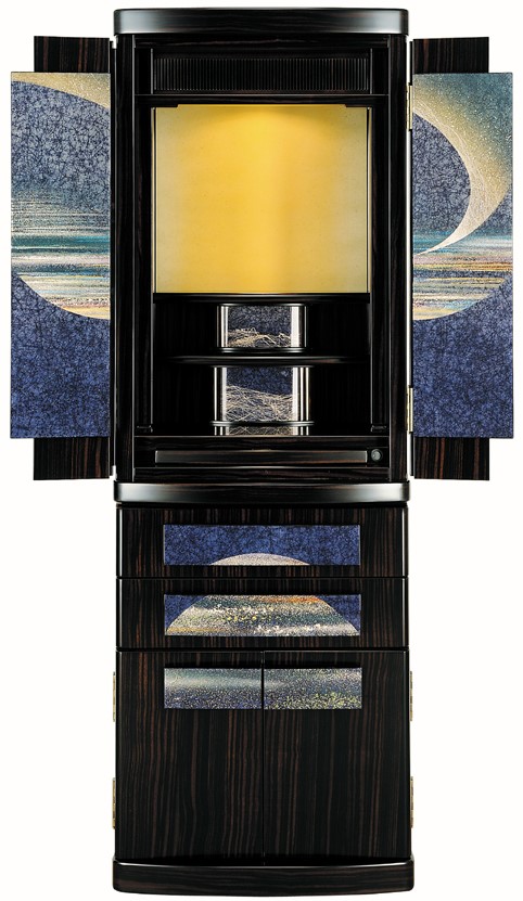 みかげ塗シリーズ 創作仏壇 Harukanarutabiji 遥かなる旅路 本黒檀 国産 佛壇の古屋鋪