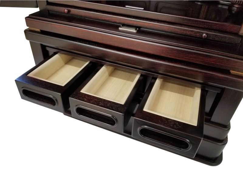 唐木仏壇【Gyoki -行基-】紫檀色 18×43号＋仏具セット付　✿オリジナル