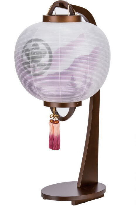 ほおずき提灯「古代紫」ダークブラウン10〜12号絹二重張り ✿LED&コードレス(電池式) - 佛壇の古屋鋪